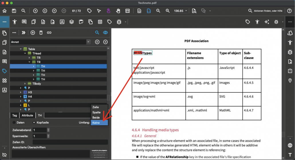 PAC Error Table Header Cell Fix